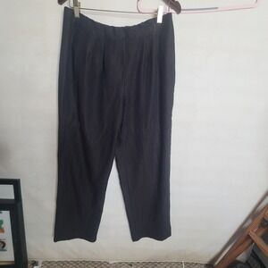 Chicos Black Striped Side Zip Dress Pants Women Size 2 Rayon Polyester Blend